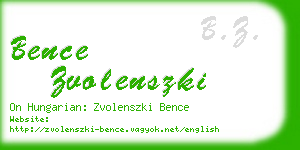 bence zvolenszki business card